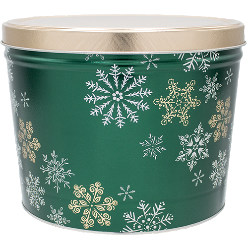 Emerald Snowfall Holiday Tin 2 Gallon