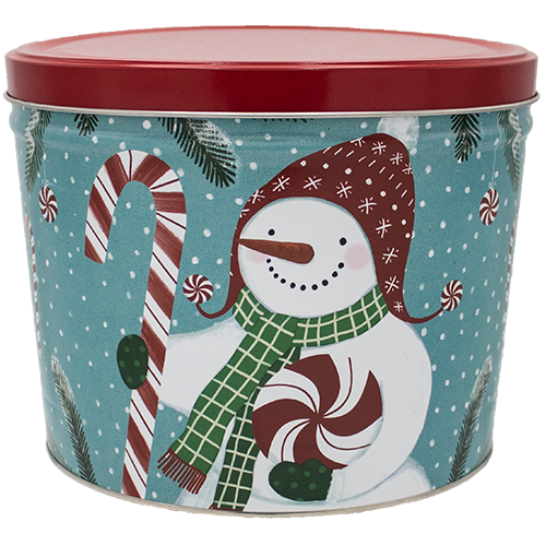 Peppermint Snowman Holiday Tin 2 Gallon