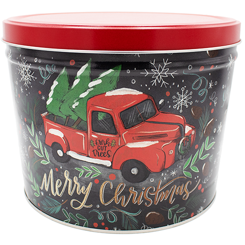 Tree Farm Truck Holiday Tin 2 Gallon