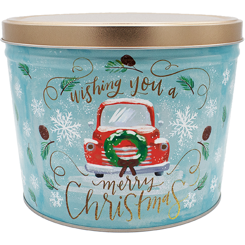 Vintage Christmas Tin 2 Gallon