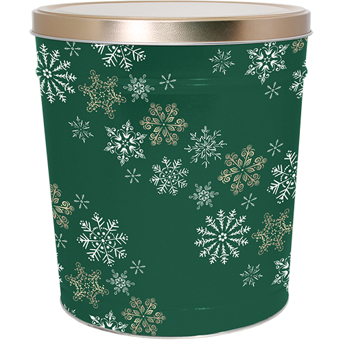 Emerald Snowfall Holiday Tin 3.5 Gallon