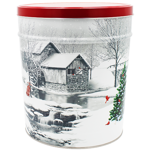 Snow Covered Mill Tin 3.5 Gallon