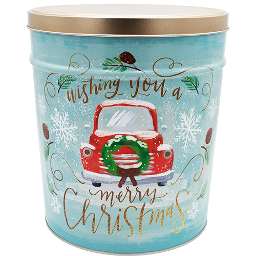 Vintage Christmas Tin 3.5 Gallon