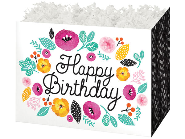 Happy Birthday Flowers Greeting Card (6 Pack)