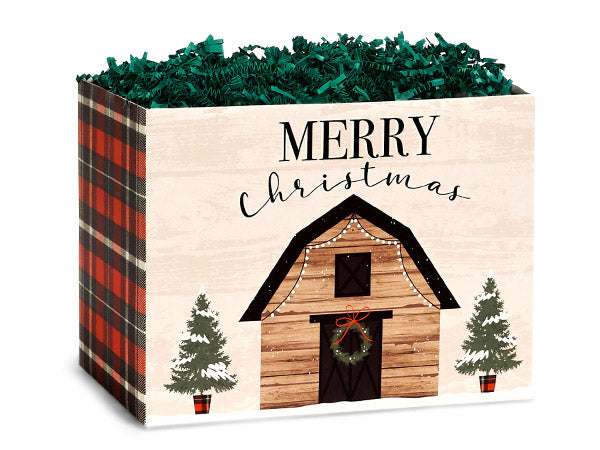 Small Plaid Farmhouse Christmas Gift Box